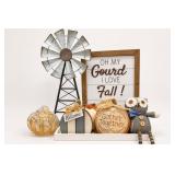 Fall Decor Set: Pumpkin, Windmill, Owl & Signs