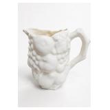 White Ceramic Embossed Fruit Relief Pitcher
