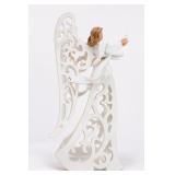 IKI Marked White Filigree Angel Figurine