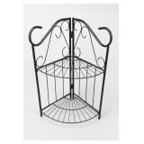 Wrought Iron 3-Tier Corner Shelf Stand