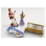 Decorative Figurines, Tray & Ceramic Dish Set