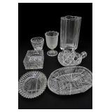Clear Cut Glass Tableware Lot