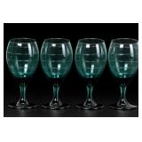 Libbey Juniper Green Teardrop Goblets, Set Of 4