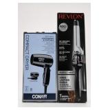 Conair Dryer & Revlon 3X Ceramic Curling Iron Set