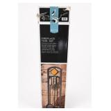 OHome 3-Piece Eggshell Black Fireplace Tool Set