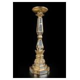 Gold-Tone Mirrored Decorative Candlestick
