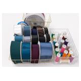 Satin Ribbon & Thread Spool Lot