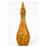 Orange Speckled Glazed Ceramic Vase
