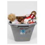 Rubbermaid Tote Assorted Dolls With Toy Guitar