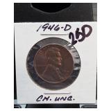 1946-D Lincoln Wheat Cent, Choice UNC
