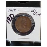 1912 Lincoln Wheat Cent, Fine