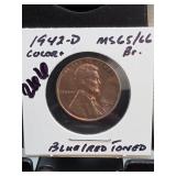 1942-D Lincoln Wheat Cent, MS65/66