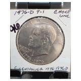 1976-D Eisenhower Dollar, Choice UNC, T-1