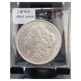 1890 Morgan Dollar, About UNC, Silver