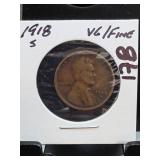 1918-S Lincoln Wheat Cent, VG/Fine