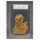 Swaminarayan 24KT Gold Overlay Silver Relief India