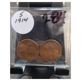 Qty. 5 1914 Wheat Cents