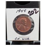 1949 Lincoln Wheat Cent, CH. UNC.