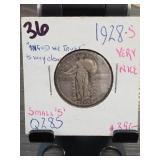 1928-S Standing Liberty Quarter, Small S, Silver