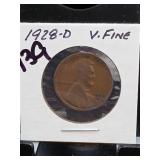 1928-D Lincoln Wheat Cent, Very Fine