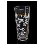 Coca-Cola Christmas Holly Gold Logo Tumbler Glass