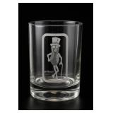 Mr. Peanut Etched Lowball Drinking Glass