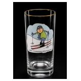 Ashby Christie Skiing Tumbler Gold Rim