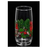 Vintage Christmas Holly Candle Drinking Glass