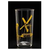 Vintage Dutch Windmill Scene Drinking Glass