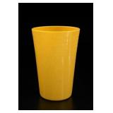 Retro Yellow Ribbed Plastic Cup