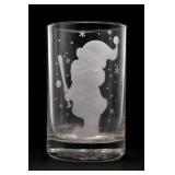 Etched Santa Claus Glass Tumbler
