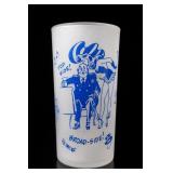 Federal Frosted Glass Top Side Broad-Side Tumbler