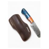 Damascus Steel Hunting Knife With Sheath