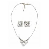 Rhinestone Necklace & Earrings Set