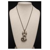 Sterling Silver Cat Pendant Chain