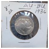 1936 Walking Liberty Half Dollar, BU, Silver