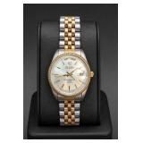 Elgin Stainless Steel Quartz Day-Date Watch