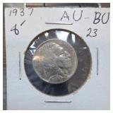 1937 Buffalo Nickel, AU-BU