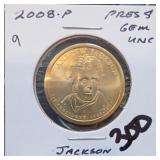 2008-P Andrew Jackson Presidential Dollar, Gem UNC