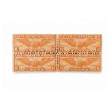 U.S. #C19 Winged Globe 6¢ Block Of Four Stamps