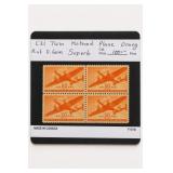 U.S. #C31 Twin Motored Plane Orange Stamp Block