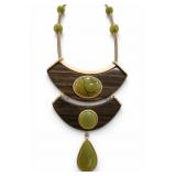 Chico's Green Beaded Statement Necklace