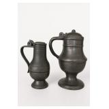 Pair of Pewter Lidded Steins