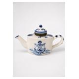 Blue White Delft Style Hinged Trinket Teapot