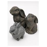 Gray Rabbit Garden Dï¿½cor Set of 3