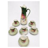 Bavaria Floral China Set Pitcher 5 Cups Saucers