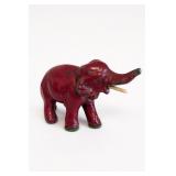 Cast Red Elephant Figurine