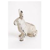 White Cast Iron Rabbit Figurine