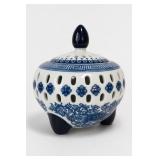 Bombay Blue & White Incense Burner From China