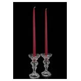 Fostoria Clear Glass Candlestick Pair